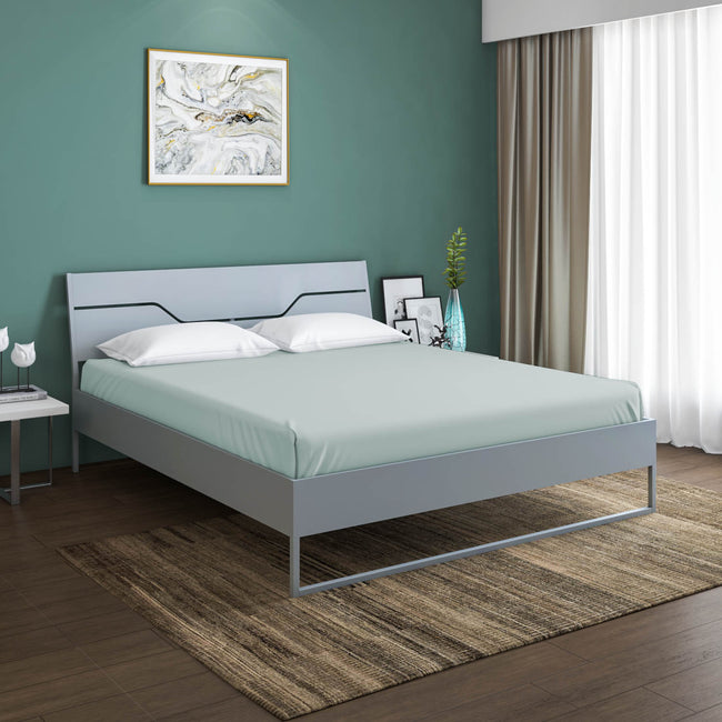 Nilkamal Sleep - Grande Wood and Metal Hybrid Bed Gray