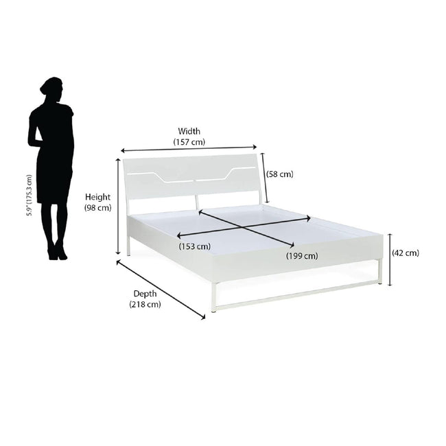 Nilkamal Sleep - Grande Bed White Dimensions in CM