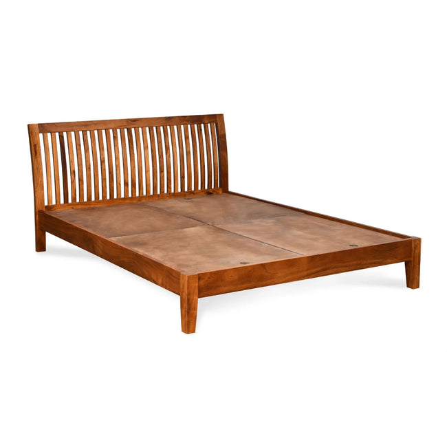 Nilkamal Sleep - Acacia Solid Wooden Bed Slight Side Front View