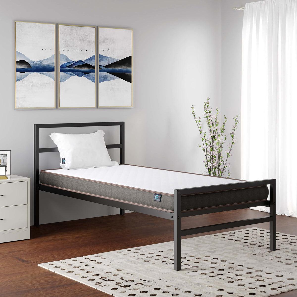 Buy Striker Metal Bed Single Mattress Online in India