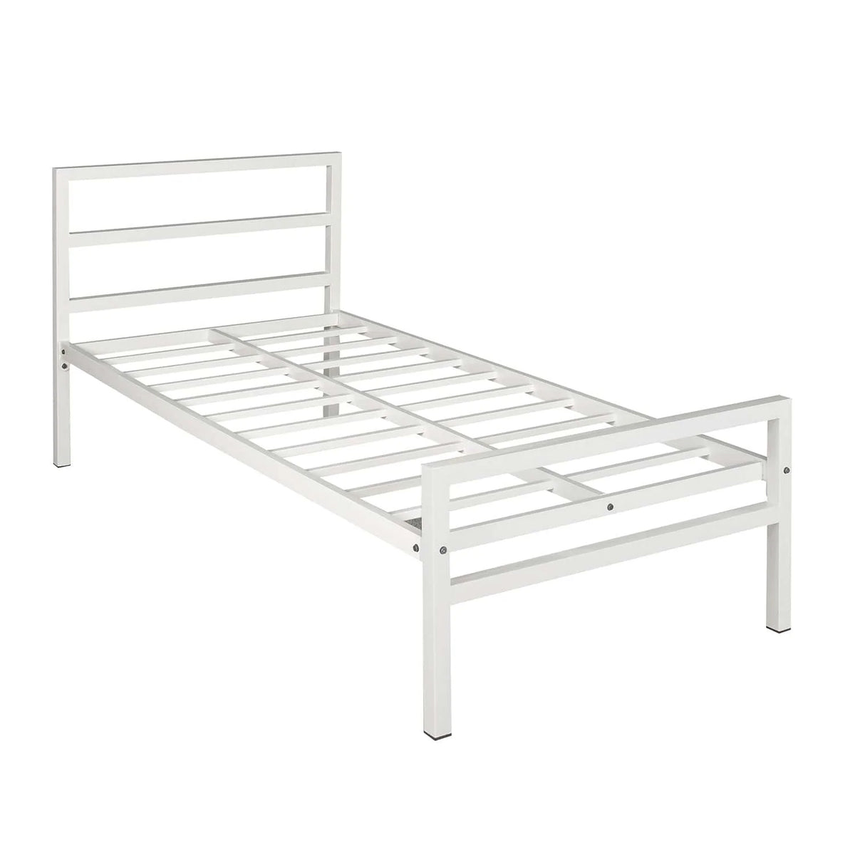 White metal single bed deals