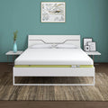 Grande Wood and Metal Hybrid Bed (White) + ECOAIR Latex Mattress (King)