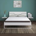 Grande Wood and Metal Hybrid Bed (White) + Lite Dual Comfort Mattress (King)