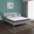 Grande Wood and Metal Hybrid Bed (Grey) + Lite Dual Comfort Mattress (Queen)