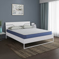 Grande Wood and Metal Hybrid Bed (White) + Plus Memory Foam Mattress (Queen)