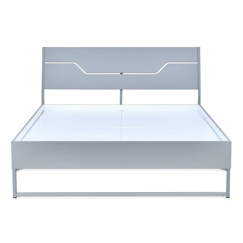 Grande Wood and Metal Hybrid Bed (Grey) + Lite Dual Comfort Mattress (Queen)