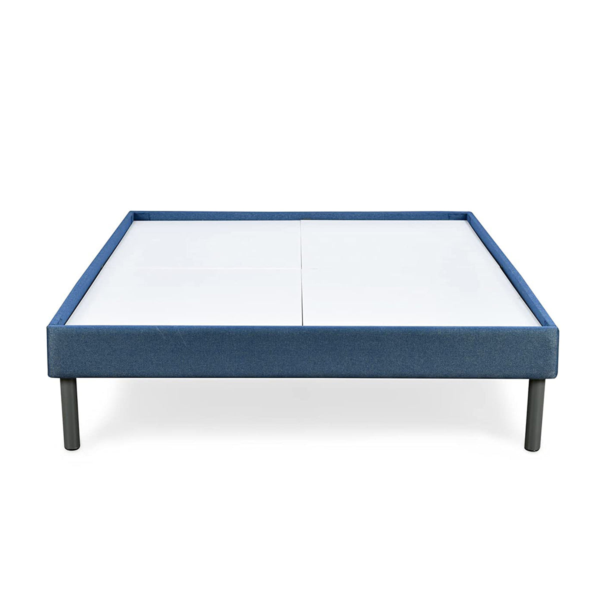 Velvette Upholstered Bed (Blue) + ECOAIR Latex Mattress (King)