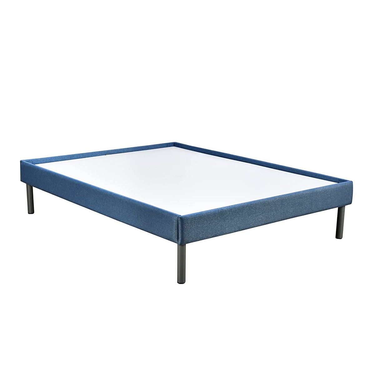 Velvette Upholstered Bed (Blue) + ECOAIR Latex Mattress (King)