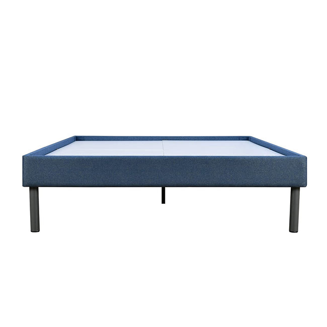 Velvette Upholstered Bed (Blue) + ECOAIR Latex Mattress (Queen)