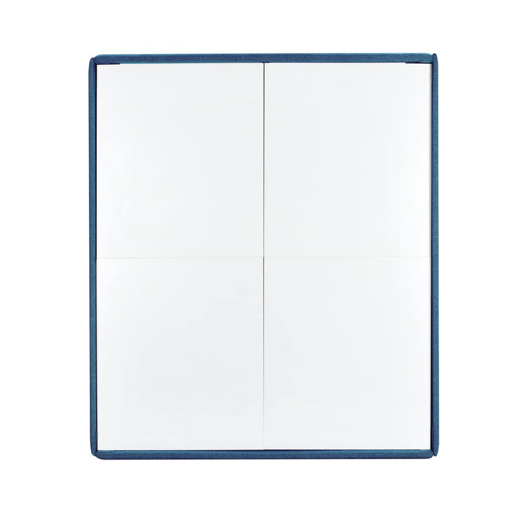 Velvette Upholstered Bed (Blue) + ECOAIR Latex Mattress (Queen)
