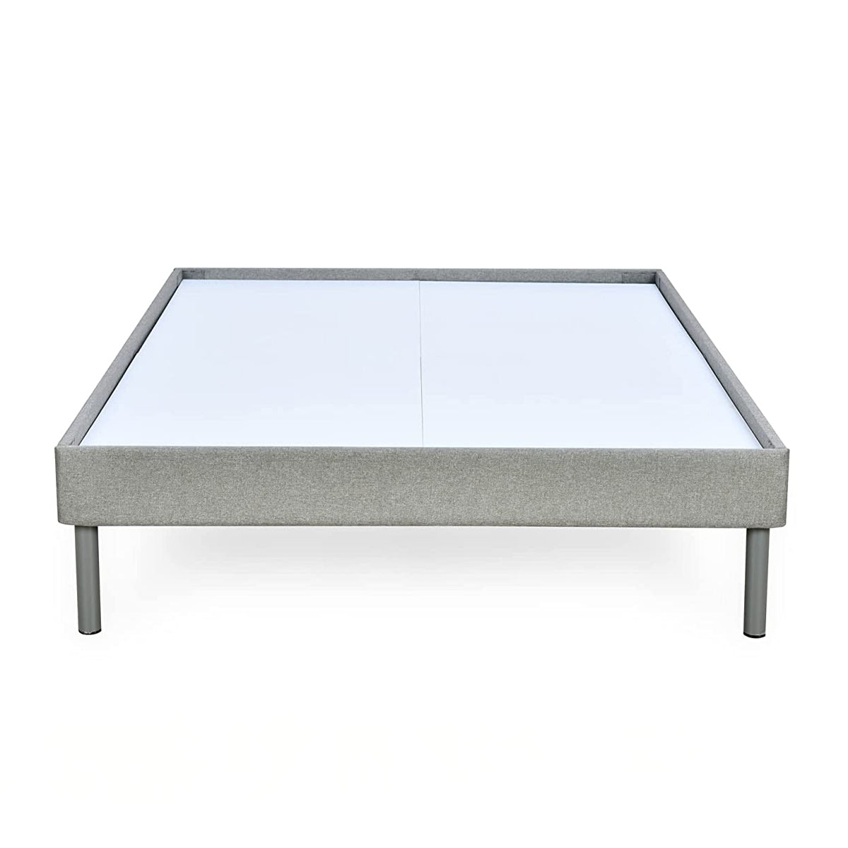 VELVETTE UPHOLSTERED BED (GREY) + LITE DUAL COMFORT (QUEEN) - Frame Front View