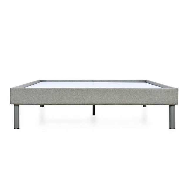 Velvette Upholstered Bed (Grey) + Lite Dual Comfort Mattress (King)