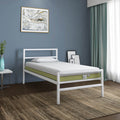 Striker Metal Bed (White) + ECOAIR Latex Mattress (Single)