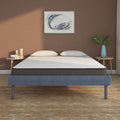Velvette Upholstered Bed (Blue) + Lite Dual Mattress (King)