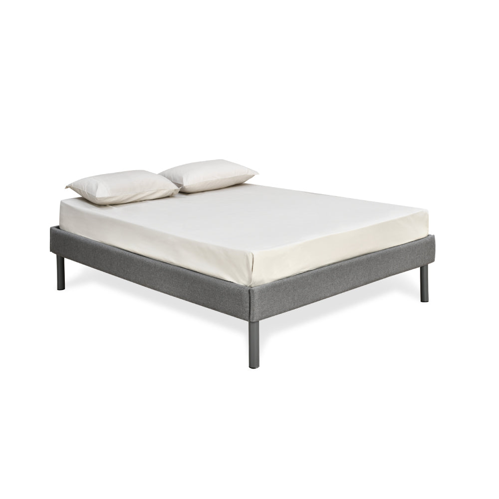 Velvette Upholstered Bed grey side view