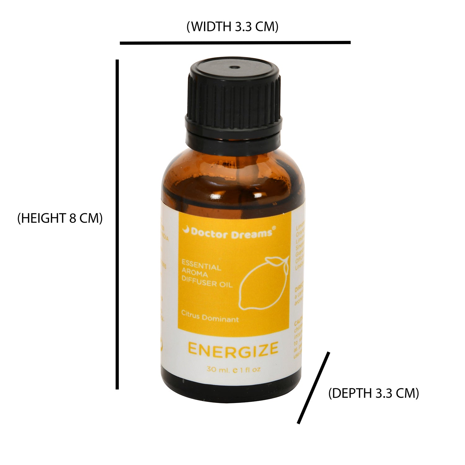 Citrus-rich essential aroma oil (energize)