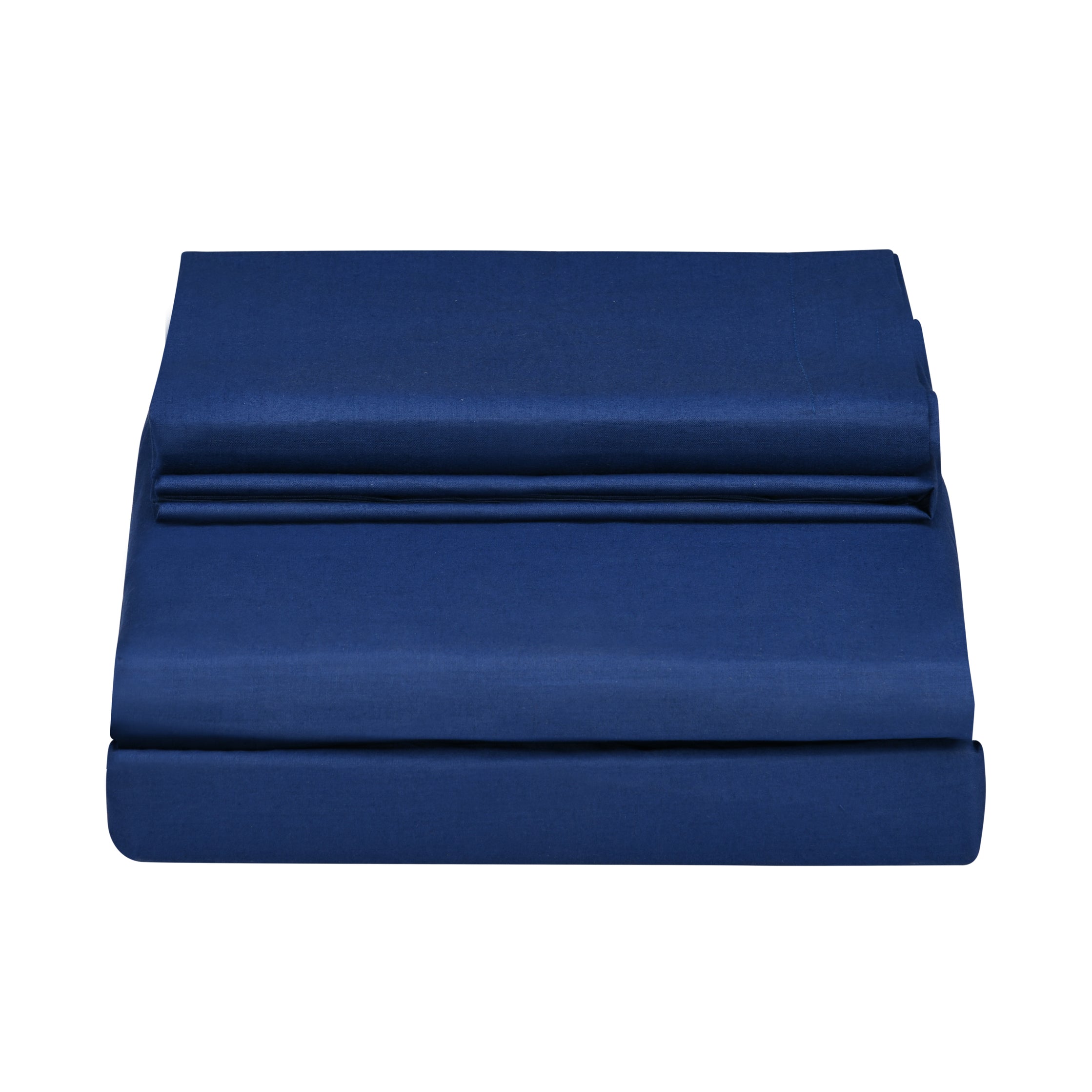 Premium Pure Cotton Fitted Bedsheet Navy Blue folded view