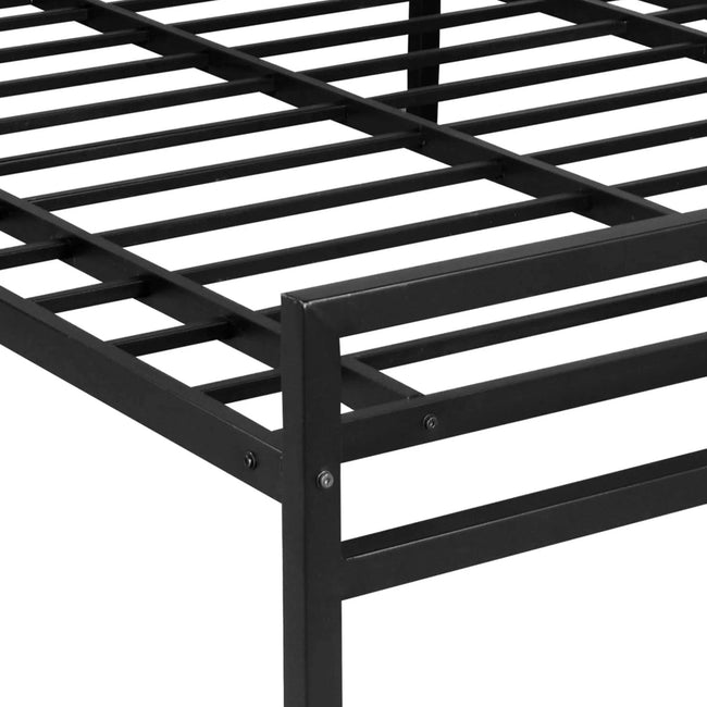 Striker Metal Bed Black Plus Mattress King bed closeup view