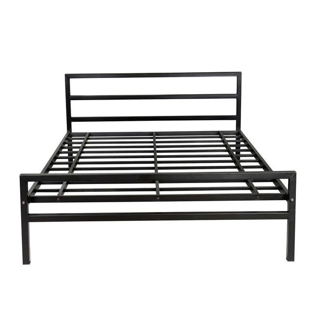 Striker Metal Bed Black Plus Mattress Queen bed product view