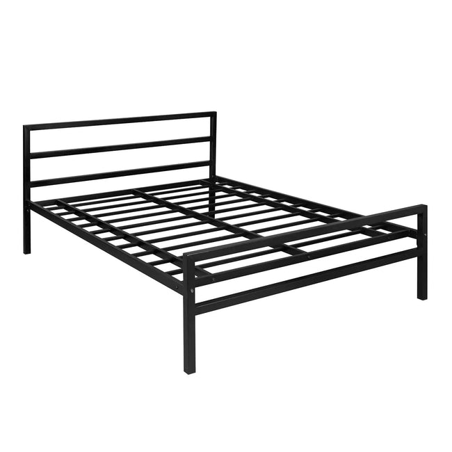 Striker Metal Bed Black Plus Mattress King bed side image