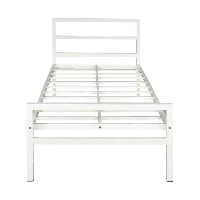 Striker Metal Bed White Lite Dual mattress single bed view