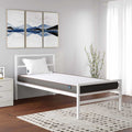 Striker Metal Bed White Lite Dual mattress single hero image