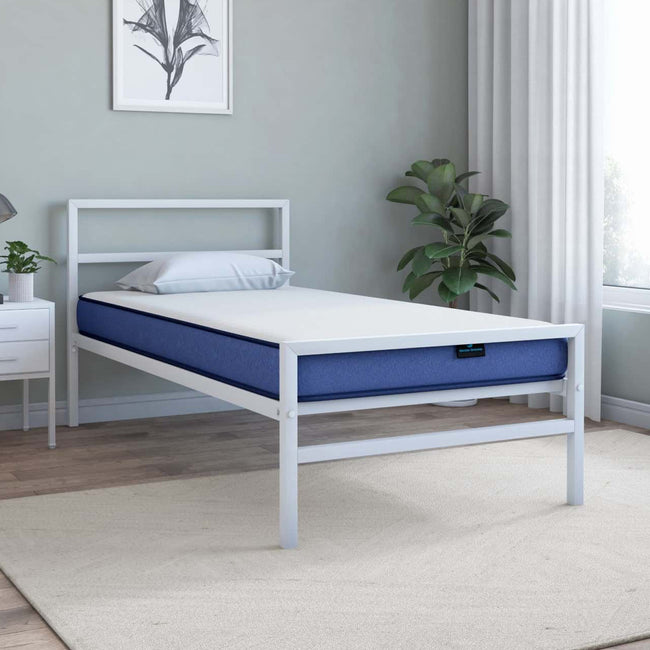 Striker Metal Bed white Plus Mattress Single hero image