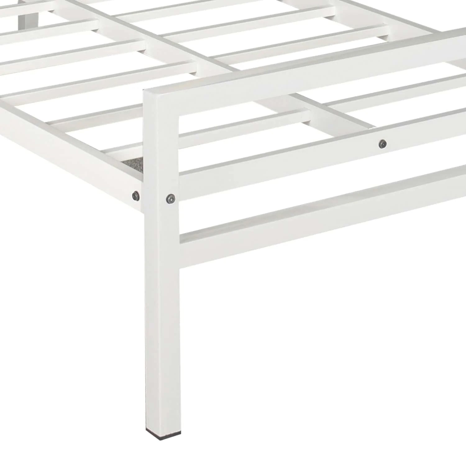 Striker Metal Bed white Plus Mattress Single bed closeup image