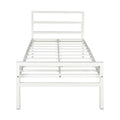 Striker Metal Bed white Plus Mattress Single bed front image