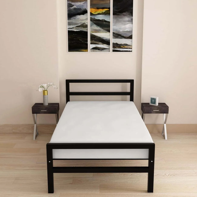 Striker Metal Bed Black Lite Dual single mattress with bed view